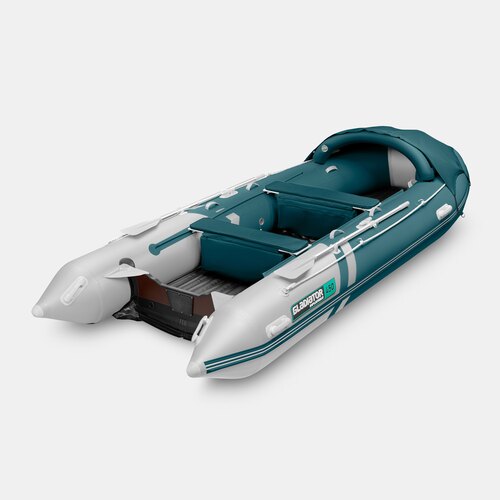 Надувная лодка GLADIATOR E450PRO морской зеленый-белый