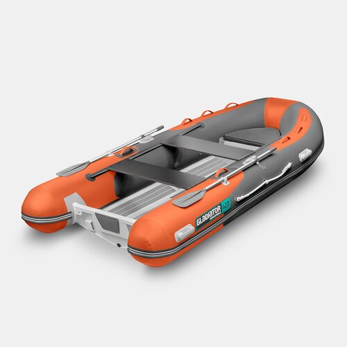 Надувная лодка RIB GLADIATOR AL 420 оранжево-темносерый (СПб)
