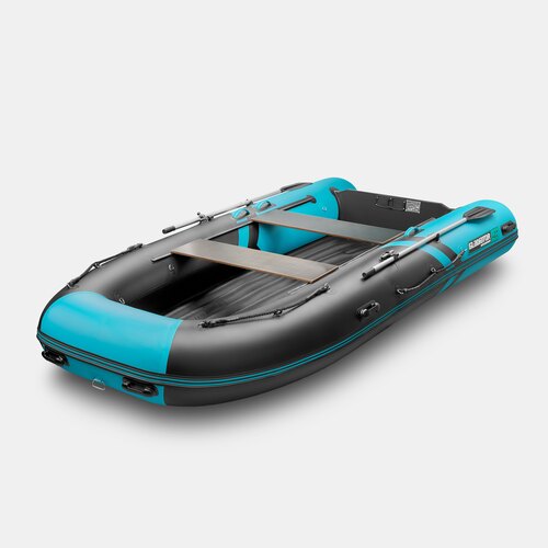 Надувная лодка GLADIATOR E420S JET черно-бирюзовый